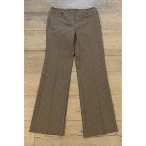 New York & Company Classy Career Pants ~ Sz 4A ~ Beige ~ High Rise ~ Pinstriped